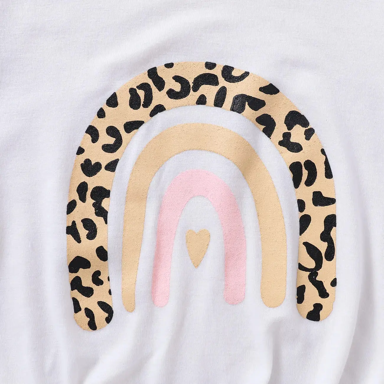 Toddler Girl Rainbow Print Tie Knot Short-sleeve Tee