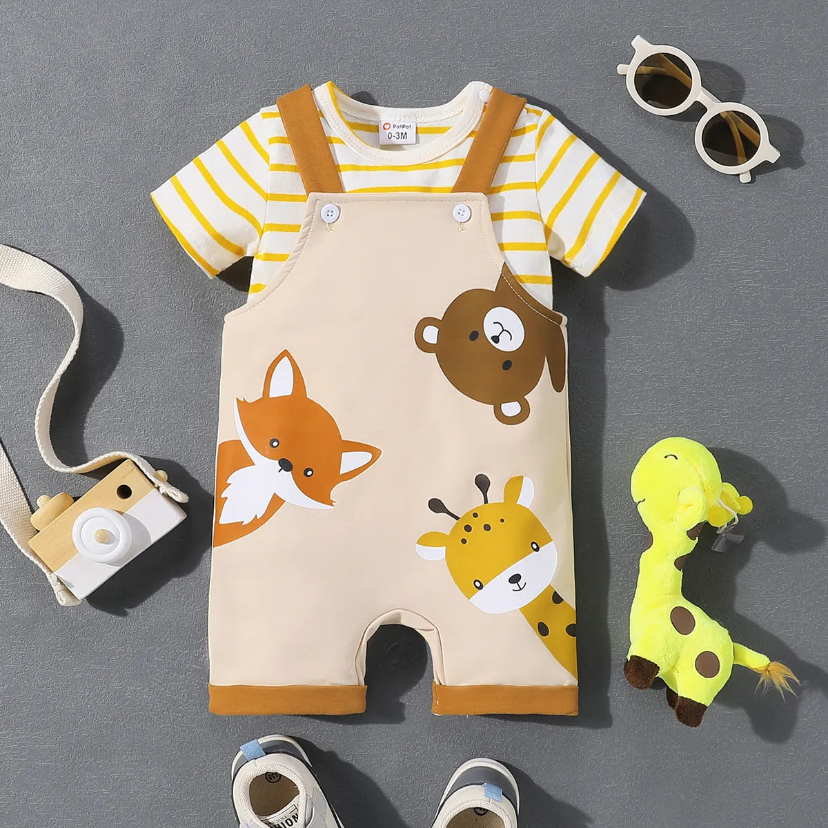 Baby Boys Marine Print T-shirt and overalls Set