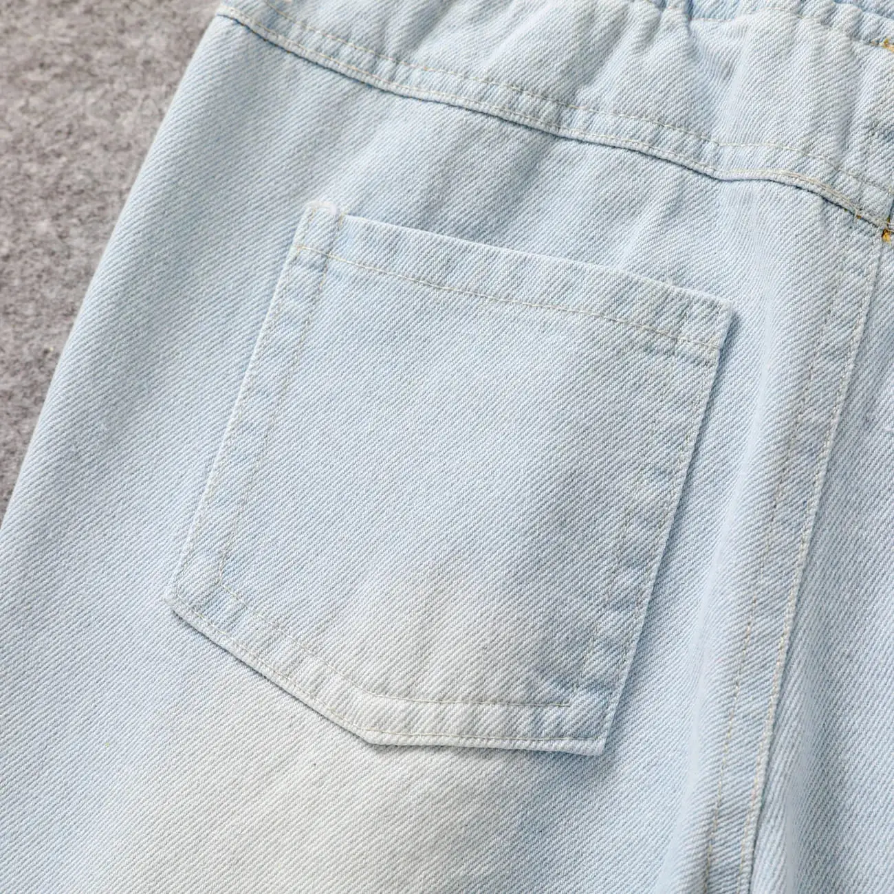 Kid Boy Casual Solid Color Ripped Loose Fit Denim Jeans