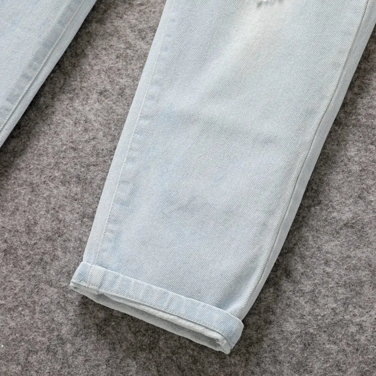 Kid Boy Casual Solid Color Ripped Loose Fit Denim Jeans