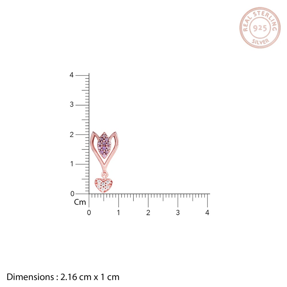 Rose Gold Blossoming Crocus Earrings Made with 925 Silver