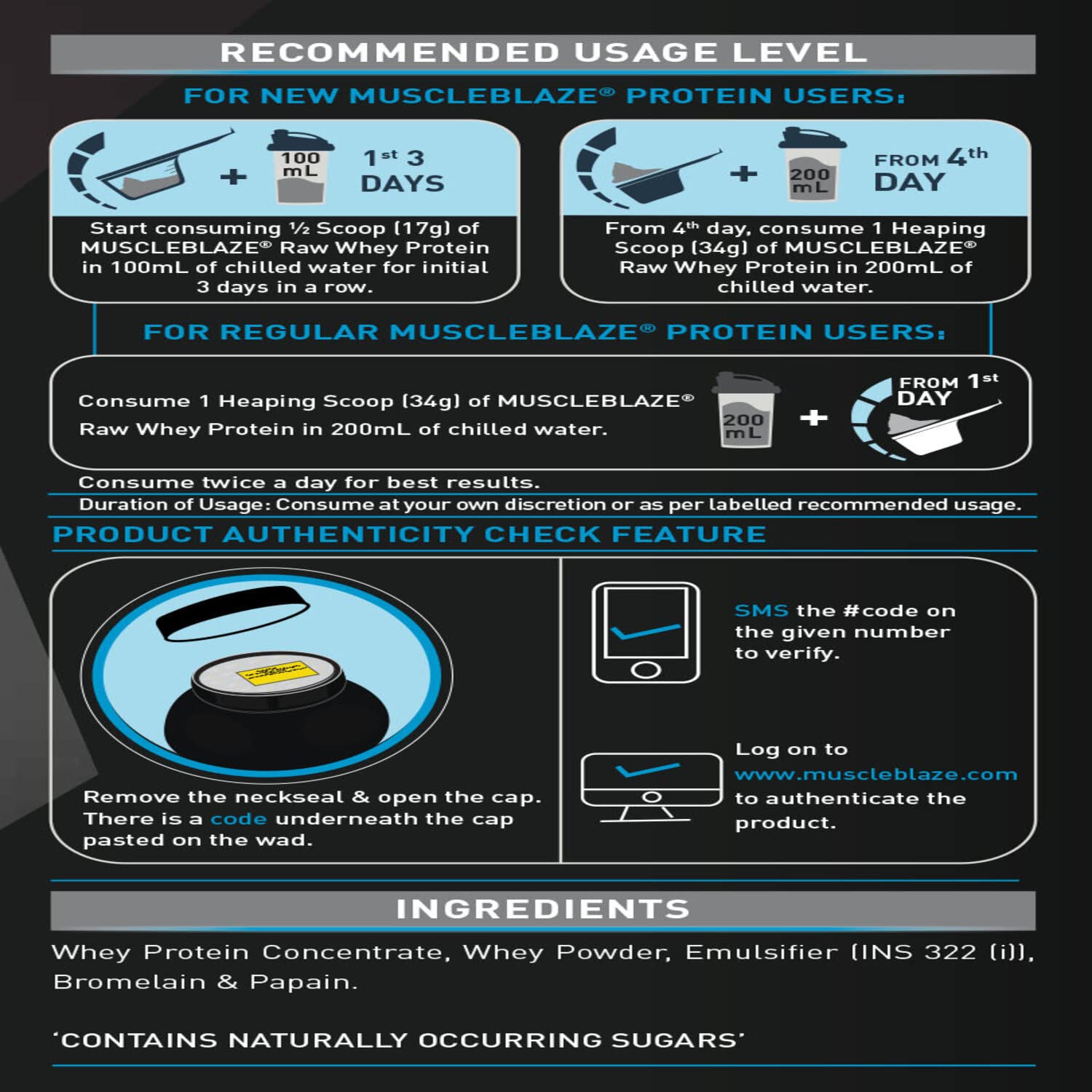 MuscleBlaze Raw Whey Protein Concentrate (Unflavoured, 1 kg / 2.2 lb) with Added Digestive Enzymes