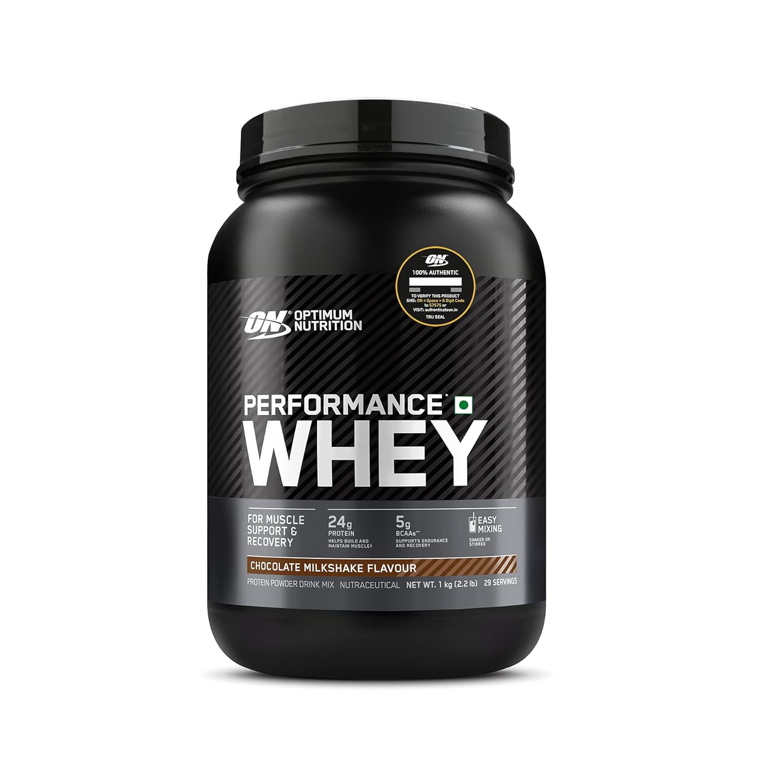 OPTIMUM NUTRITION Performance Whey Protein Powder Blend with Isolate, 24g Protein, 5g BCAA, Chocolate, 1 kg