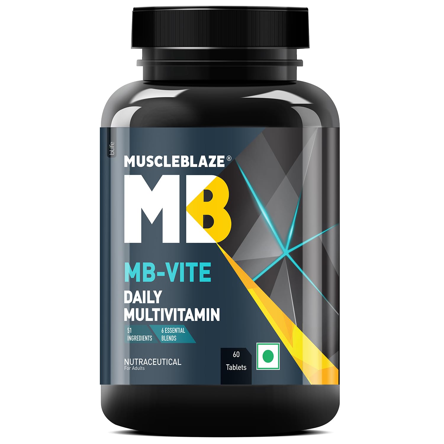  MuscleBlaze MB-Vite Daily Multivitamin with 51 Ingredients & 6 Blends, Vitamins & Minerals, Prebiotic & Probiotics, Amino Acid Blends