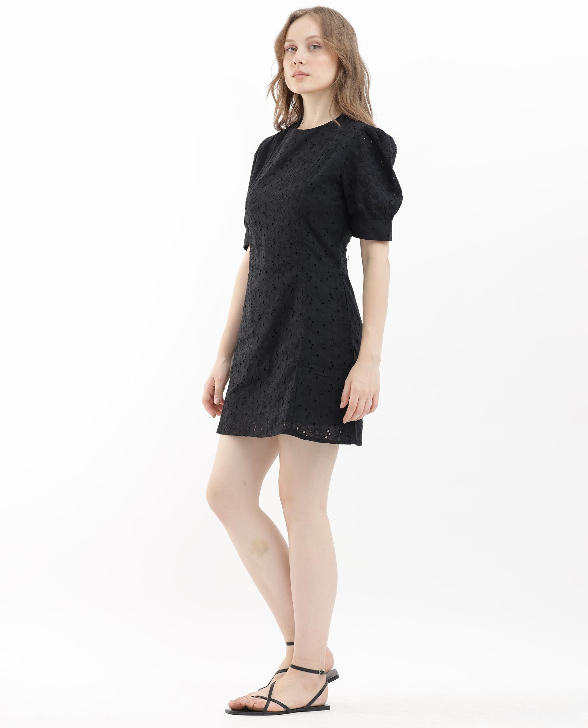 ELEGANT SCHIFFLI SHORT DRESS