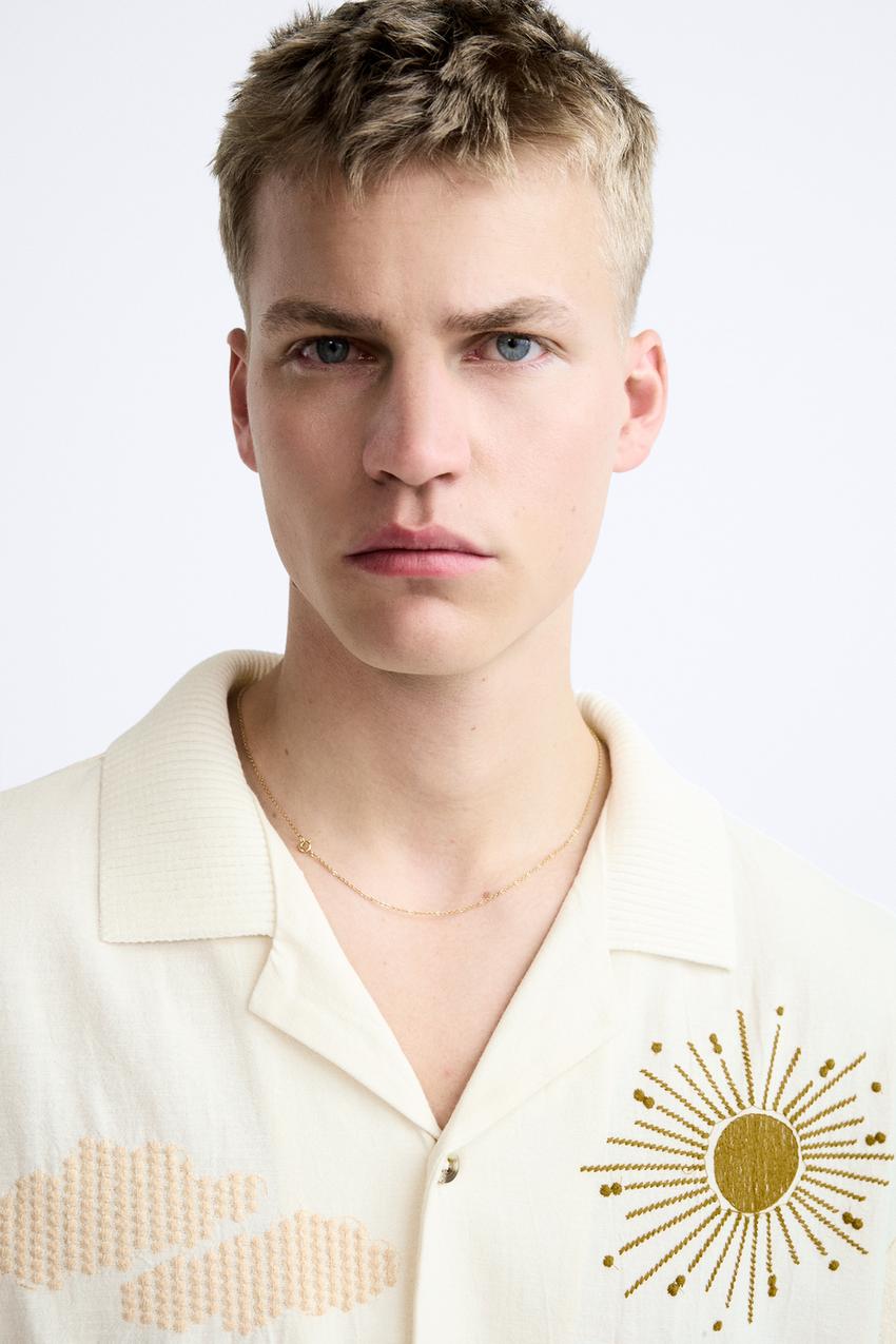 SHIRT WITH EMBROIDERED LANDSCAPE