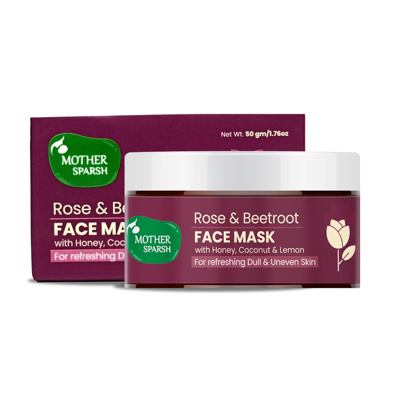 Mother Sparsh Rose & Beetroot Ubtan Face Pack Mask For Dull & Uneven Skin -Traditionally Made Ubtan Paste | 50gms