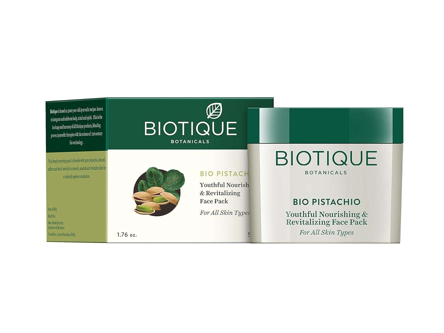  Biotique Pistachio Anti Ageing Nourishing Face Pack for All Skin Types, 50gm