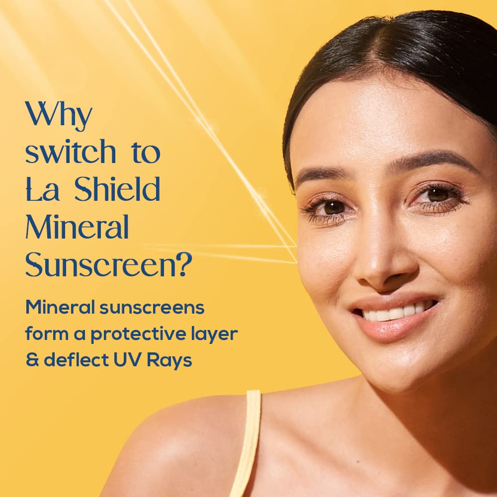  La Shield Pollution Protect SPF 50 Mineral Sunscreen Gel | PA+++ | Lightweight & Oil free | Moisture boost formula | Water resistant