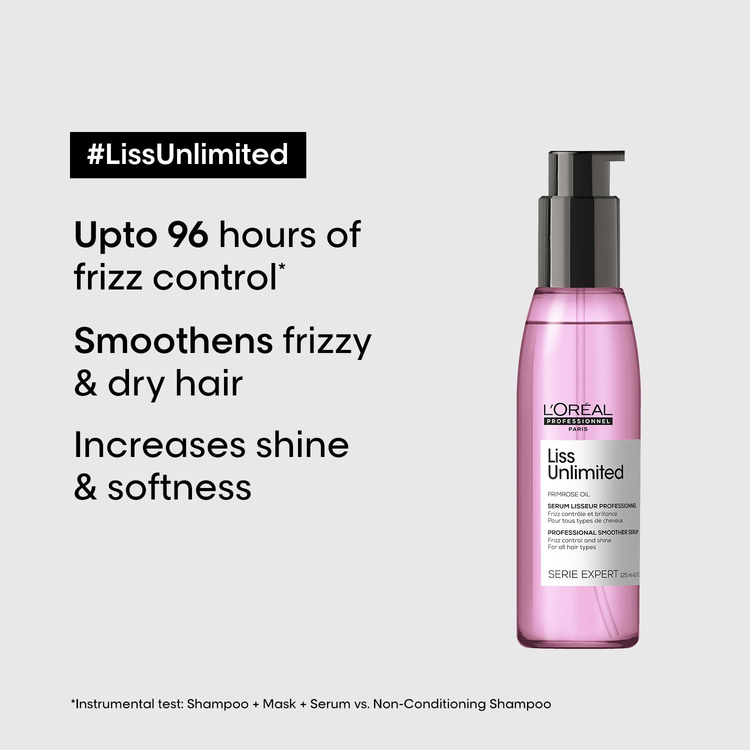  L'OREAL PROFESSIONNEL PARIS Serie Expert Liss Unlimited Blow Dry Serum 125 Ml, For Frizz-Free Hair
