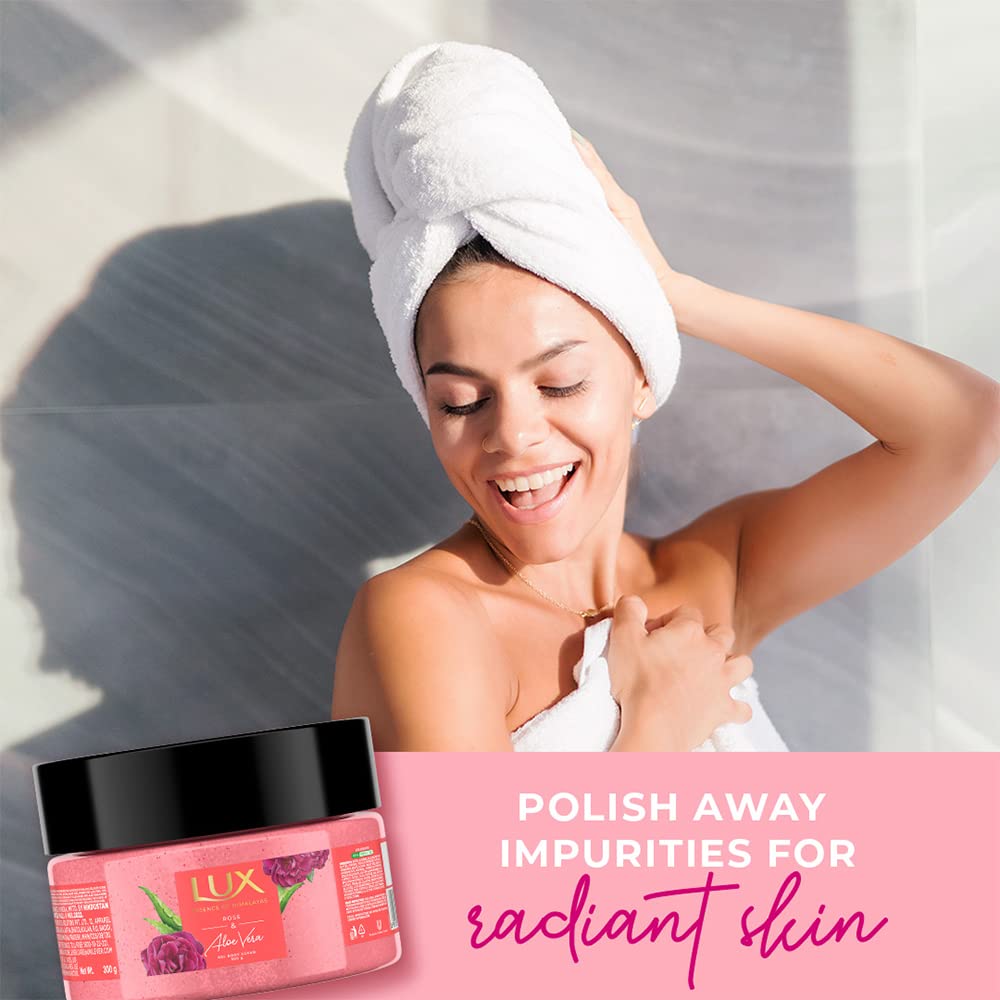 LUX ROSE & ALOE VERA BODY SCRUB, 300gm