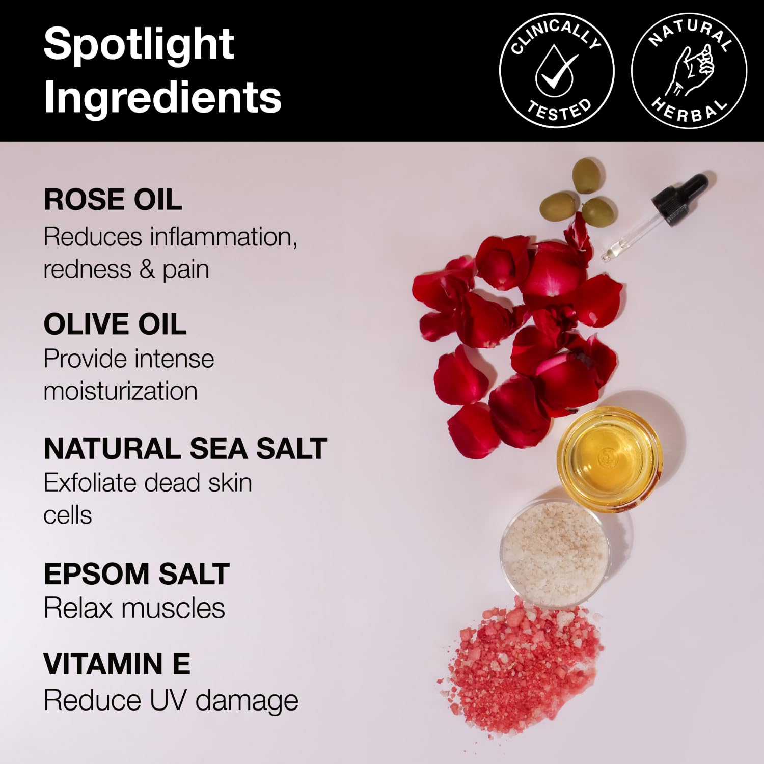  Soulflower Rose Geranium Bath Salt | Pain Relief, Body Pain, Relaxing Aroma, Moisturized Skin | Men & Women | Pure & Natural 