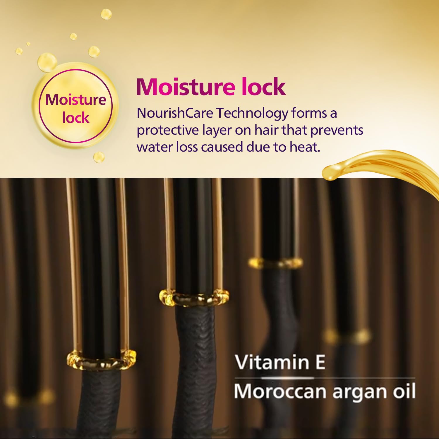 Philips NourishCare- India’s First Hair Straightener designed for No Heat Damage I Uniquely designed NourishCare & Kerashine Technology for Styling with heat protection | Moisture Lock for Nourished Hai