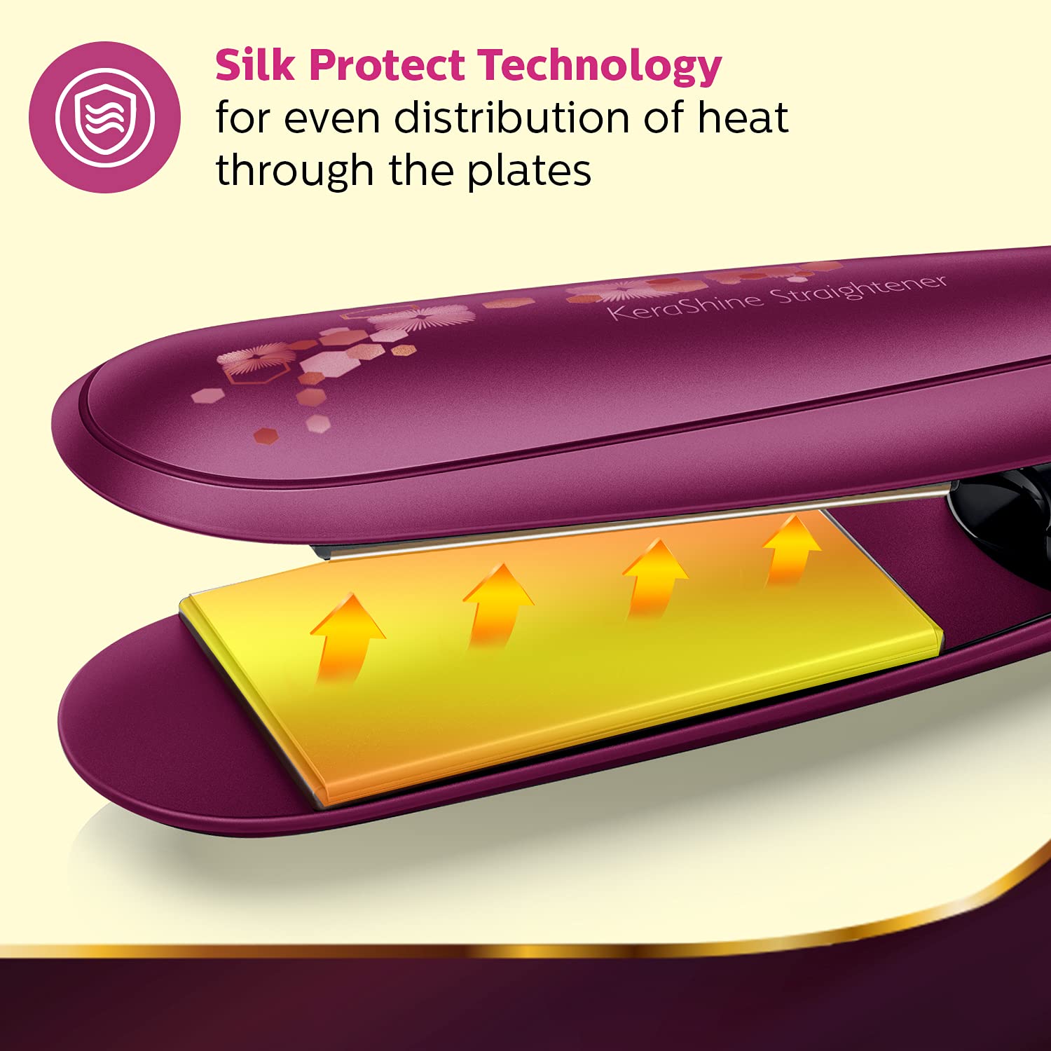 Philips BHS738/00 Kerashine Titanium Wide Plate Straightener with SilkProtect Technology. Straighten with Instant Shine. Suitable for Dense Thick Hair