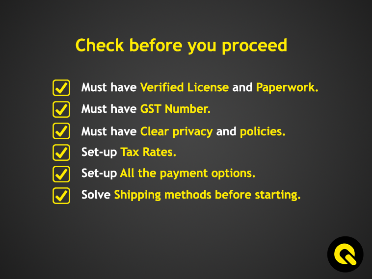 Checklist for Online Store