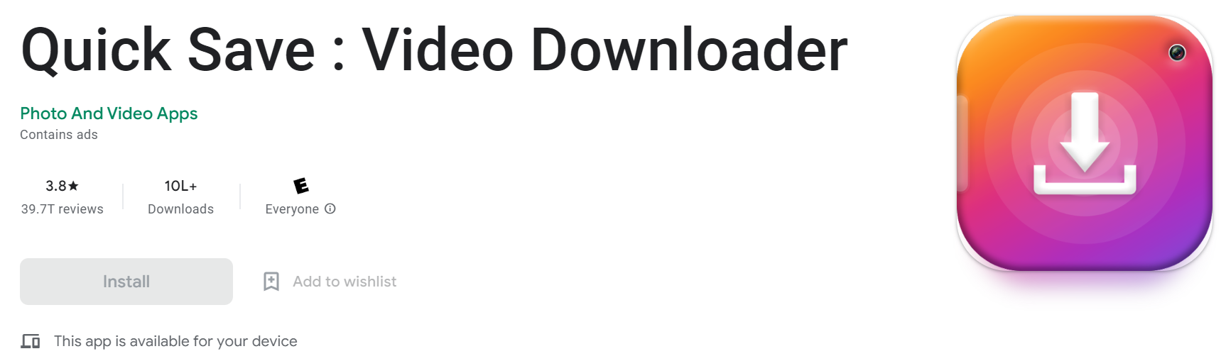 QuickSave insta downloader app to save stories, reels and videos